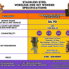 Stainless Steel Wireless One-Hit Wonder Specifications Chart