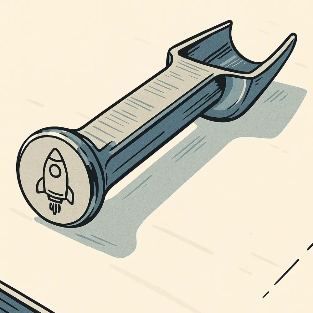 Scoop and Tamp Tool Standard Size Crossing with Rocket Logo