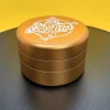 Gold Aluminum Grinder with White Laser Logo