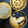 Gold Aluminum Grinder with White Laser Logo